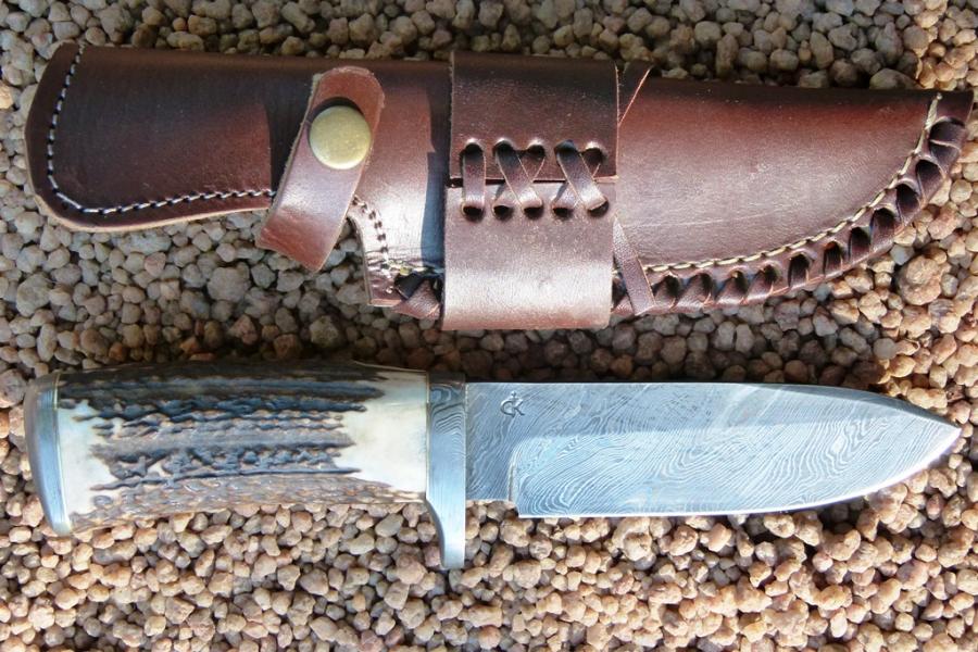 &quotkalahari-hunter"-damascus-stag-handle